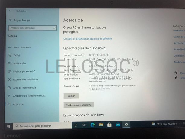 Portátil Lenovo ThinkPad T460s