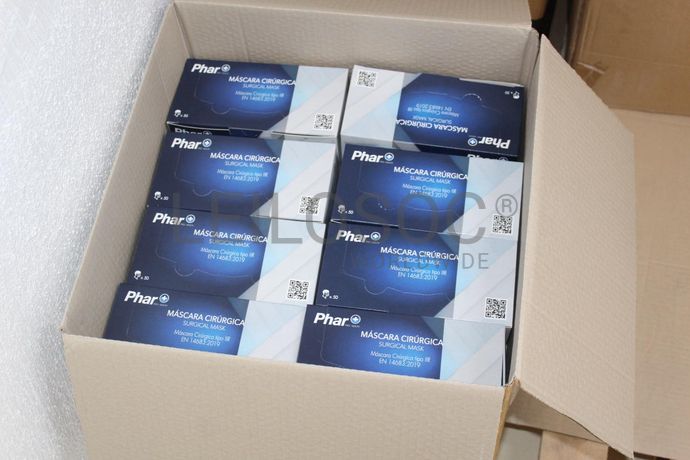 Máscaras Cirúrgicas + Rolos de Algodão + Copos Descartáveis + Desinfetantes