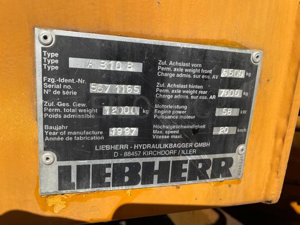 Escavadora Rodas Liebherr A310 B