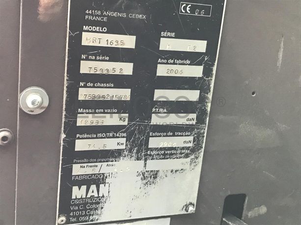 Empilhador Telescópico Manitou MRT 1635 · Ano 2006