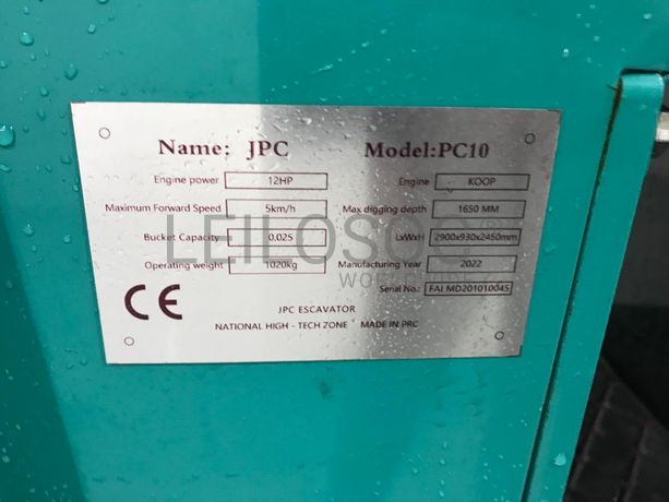 Mini Giratória Rastos JPC PC10 · Ano 2022