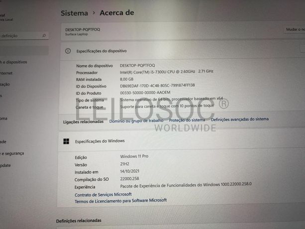 Portátil Microsoft Surface Laptop