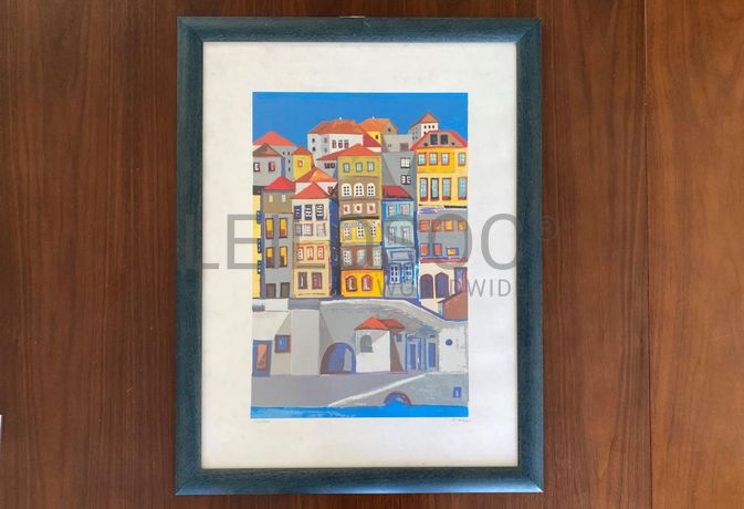 Serigrafia de Bravo da Mata - 'Aguarela da Ribeira'