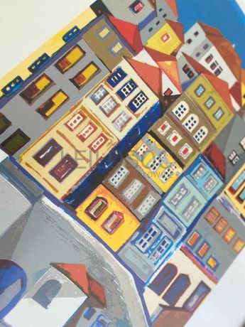 Serigrafia de Bravo da Mata - 'Aguarela da Ribeira'