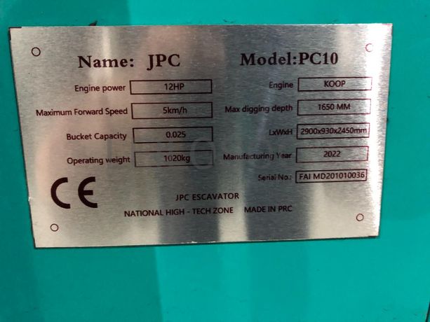 Mini Giratória Rastos JPC PC10 · Ano 2022