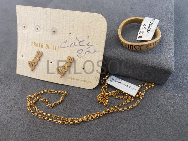 Par de brincos + Anel em prata + Colar em Prata