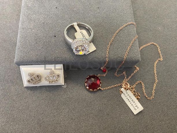 Par de brincos + Anel em prata + Colar em Prata