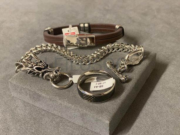 Pulseiras + Anel em prata e outros materiais