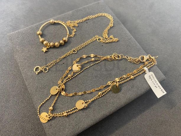 Pulseiras em prata e outros materiais + Colar