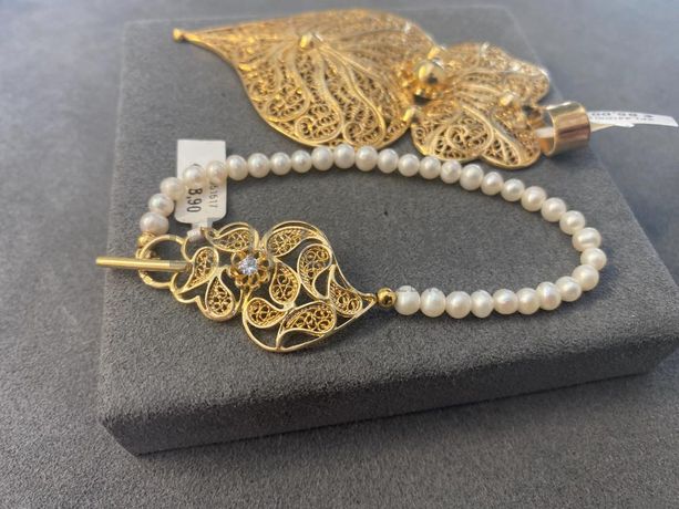 Pulseira + Medalha em Filigrana