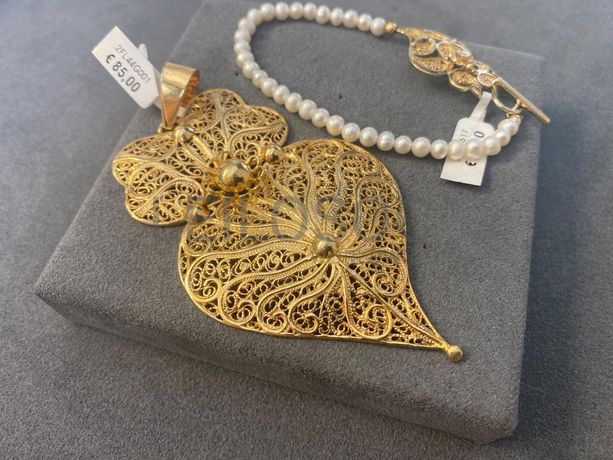 Pulseira + Medalha em Filigrana