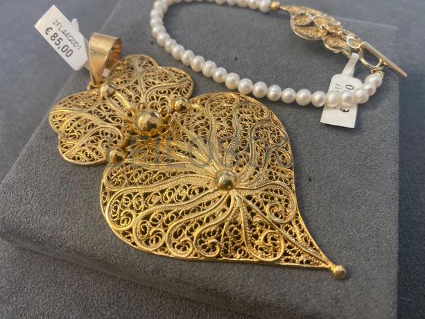 Pulseira + Medalha em Filigrana