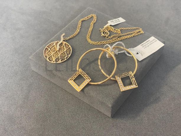 Par de Brincos em Filigrana + Fios