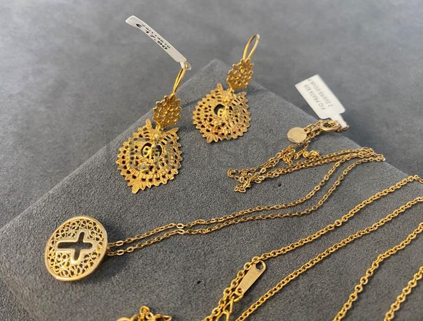 Colar + Par de Brincos em Filigrana