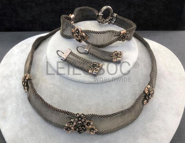 Brincos em prata e outros materiais + Pulseiras em prata e outros materiais + Colar