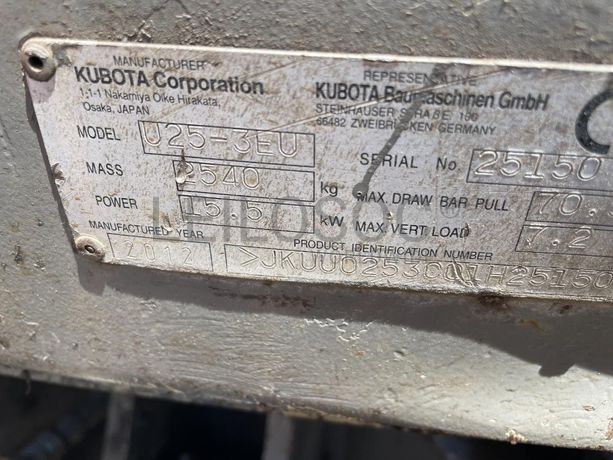 Mini Giratória Kubota U 25